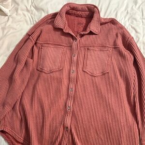 Aerie Red Button Down Sweater